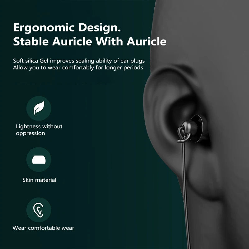 3.5mm Noise-cancelling Sleep Headphones With Mic HiFi Soft Silicone Soundproof Sleep On The Side Without Pressure Plug For Phone