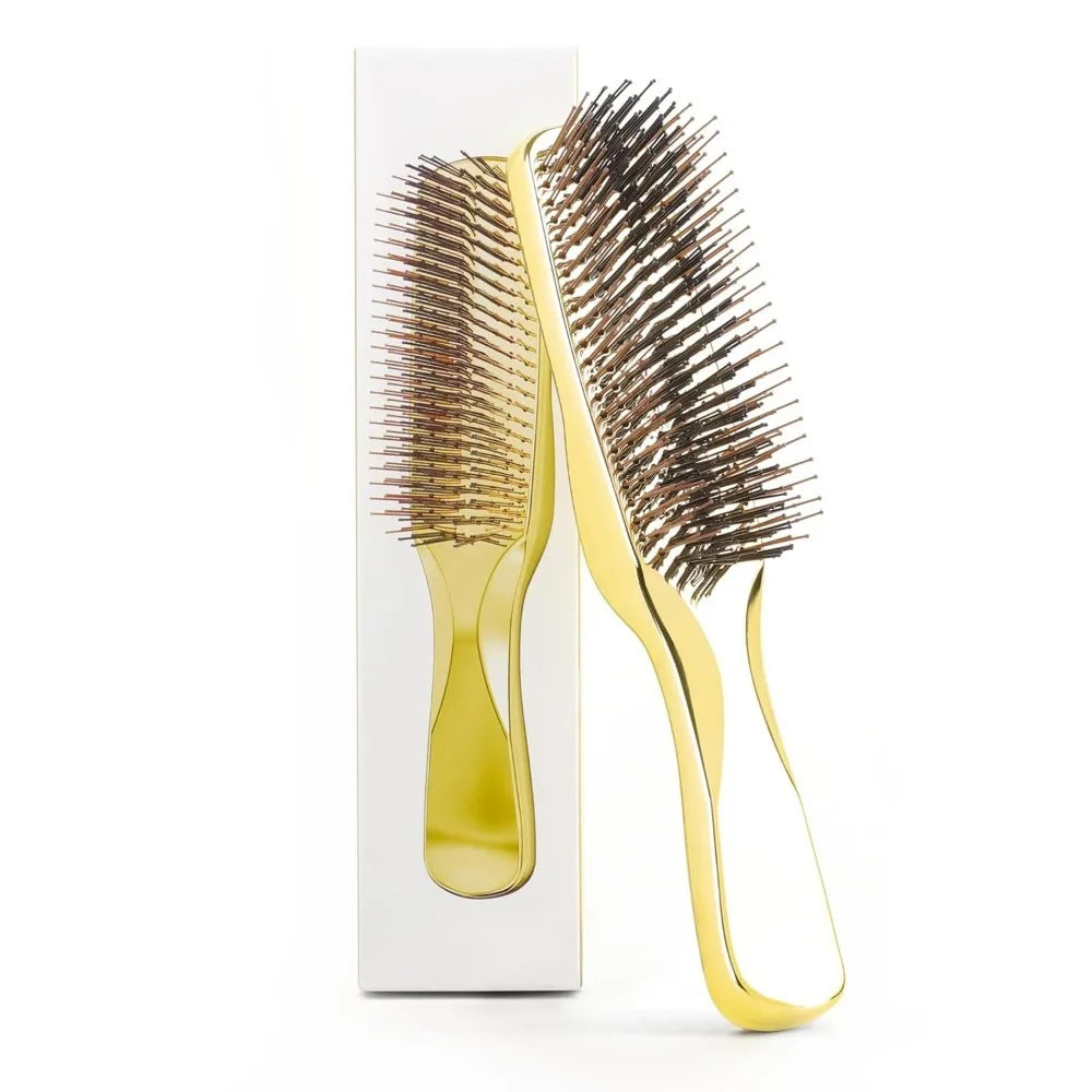 Japanese Premium Head Massager Scalp Brush Hair Massager Shampoo Brush Wet Plastic Detangling Brush Hair Cleaning Comb Rose Gold