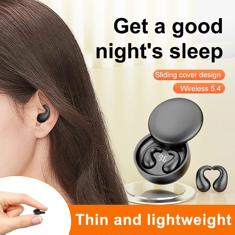SK28 Ultra-thin Sleeping Headphones 5.4 Wireless Bluetooth Headset Invisible Earbuds Hidden In Ear Sports Earphones Waterproof