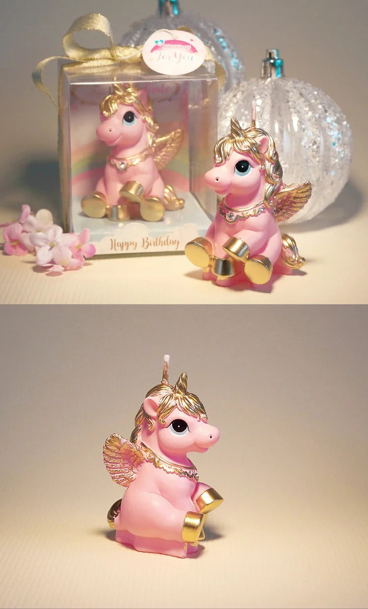 Little Unicorn Zodiac Candle Animal Children's Birthday Candle for Cake Decoration Unicorn Candle for Birthday Boys Kids Soy Wax