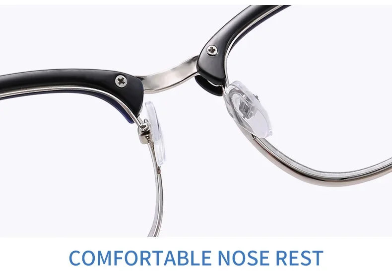 Men Retro Anti-blue Light Glasses Classic Vintage Half Frames Anti Blue Light Blocking Computer Eyeglasses For Women Accessory