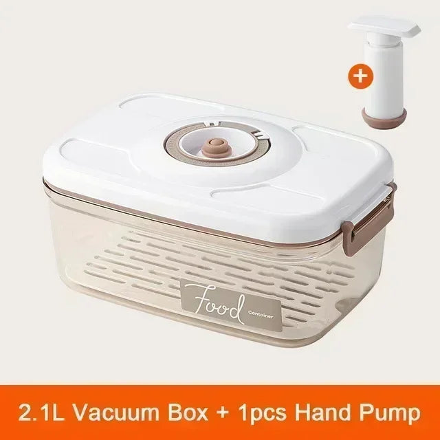 Vacuum Sealed Food Storage Box, Clear Fresh-Keeping Box, Capacity Food Dispenser, Transparent Container with Vacuum Pump