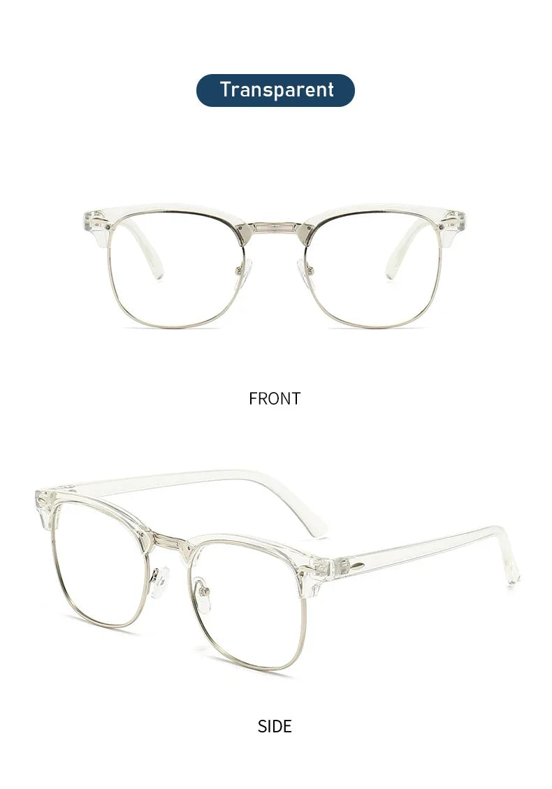 Men Retro Anti-blue Light Glasses Classic Vintage Half Frames Anti Blue Light Blocking Computer Eyeglasses For Women Accessory