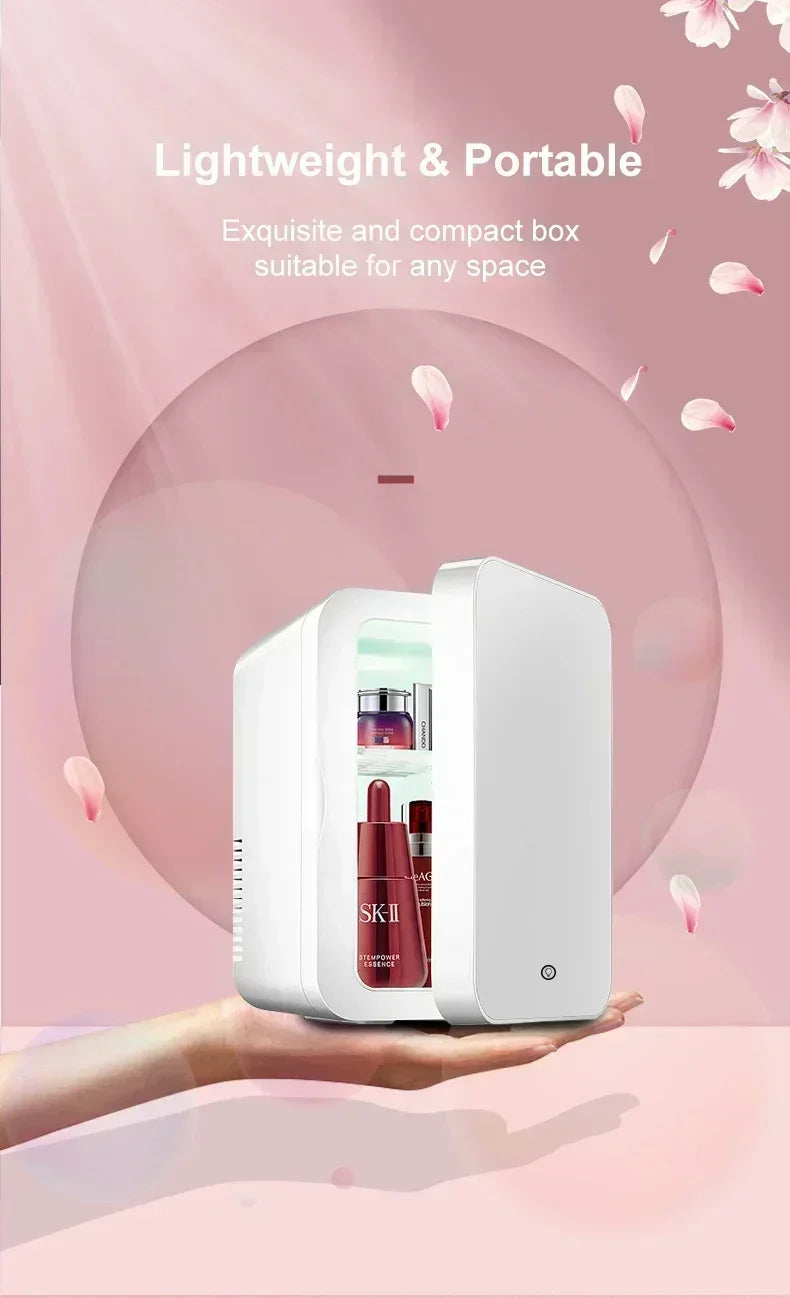 8L Mini Electric Refrigerator 12V 110V 220V Portable Camping Cooler and Warmer Makeup Refrigerat for Car and Home Dual-use