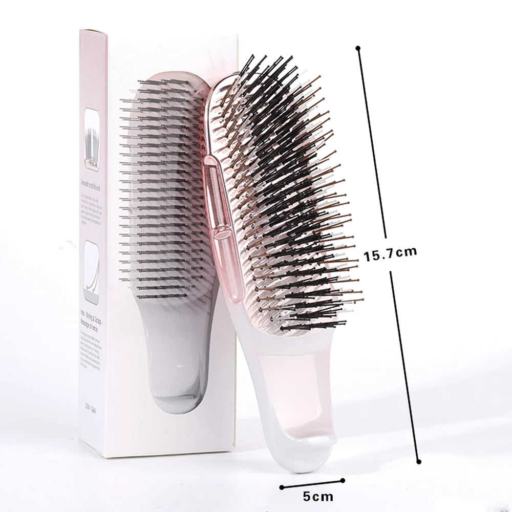 Japanese Premium Head Massager Scalp Brush Hair Massager Shampoo Brush Wet Plastic Detangling Brush Hair Cleaning Comb Rose Gold