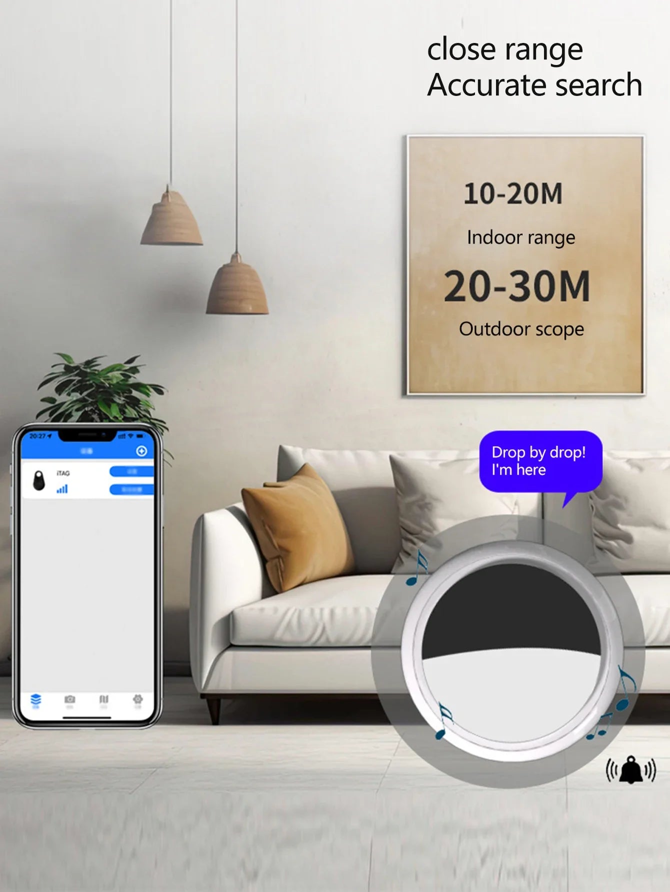 Mini GPS Tracker Smart Tag Compatible with iOS isearching Global Locator Anti-lost Finder for Car Pet Keys Wallet Suitcase iTag