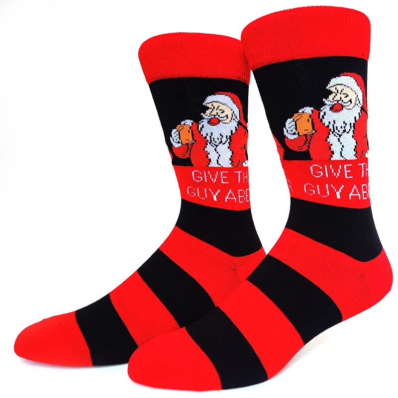 58 Style Food Theme Men Cartoon Socks Cotton Fruit Banana beer coffee bean doughnut sandwich hamburger sushi ice crea Long Socks