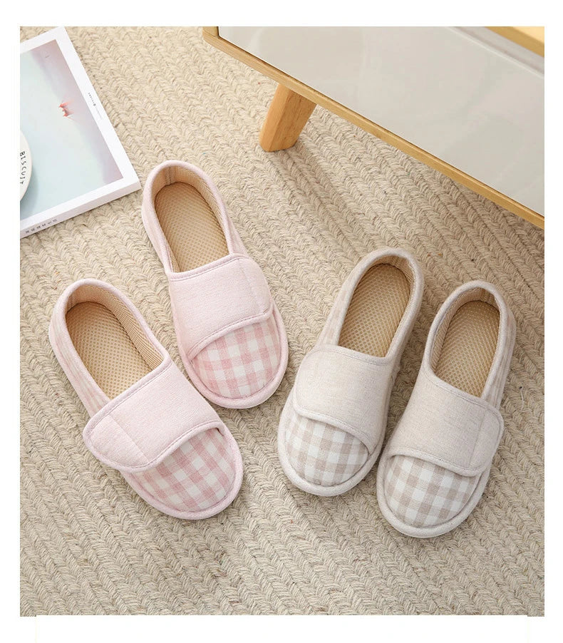 Women Diabetic Slippers Adjustable Closure Comfortable House Shoes Arthritis Edema Wide Slippers Comfy Cozy Shoes Closed Toed