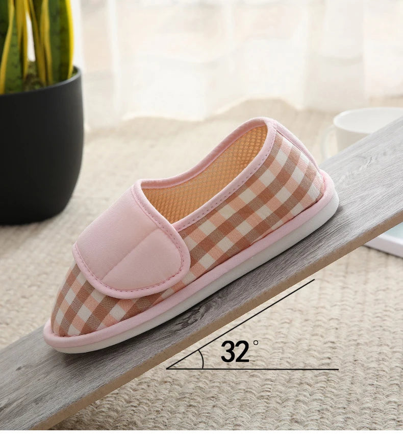 Women Diabetic Slippers Adjustable Closure Comfortable House Shoes Arthritis Edema Wide Slippers Comfy Cozy Shoes Closed Toed