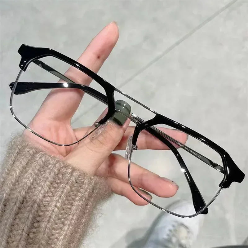 Luxury Brand Square Black Frame Myopia Glasses Anti-blue Light Women Men Near Sight Eyeglasses Unisex Goggles Diopters -0 To -6