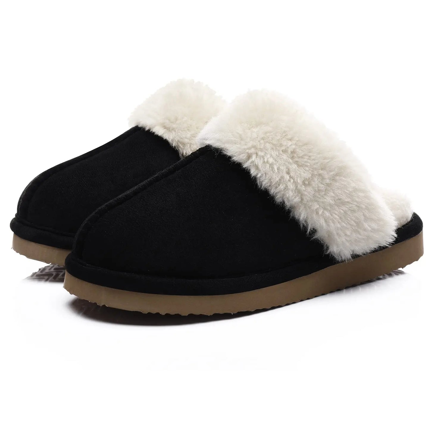 Kidmi Winter Women Fuzzy Slippers Classic Brand Fluffy House Shoes Indoor Warm Suede Cozy Slippers Casual Non-slip Cotton Shoes