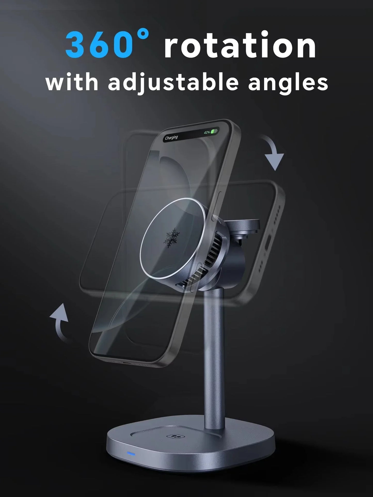 TEC Cooling Qi2 3 in 1 Magnetic Wireless Charger Stand 15W Fast Charging for Iphone 16 15 14pro Max, Airpods,iwatch Series