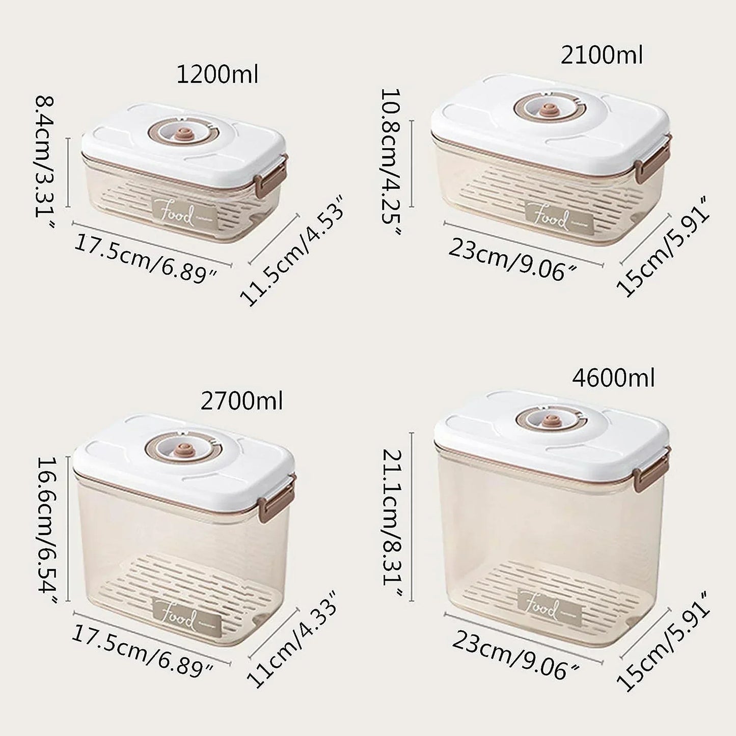 Vacuum Sealed Food Storage Box, Clear Fresh-Keeping Box, Capacity Food Dispenser, Transparent Container with Vacuum Pump
