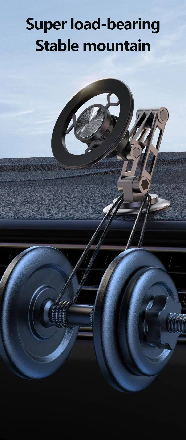 Magnetic Car Wireless Charger for iPhone 15 14 Pro Max Car Phone Holder 360 Rotation Metal Foldable Charging Stand for Samsung