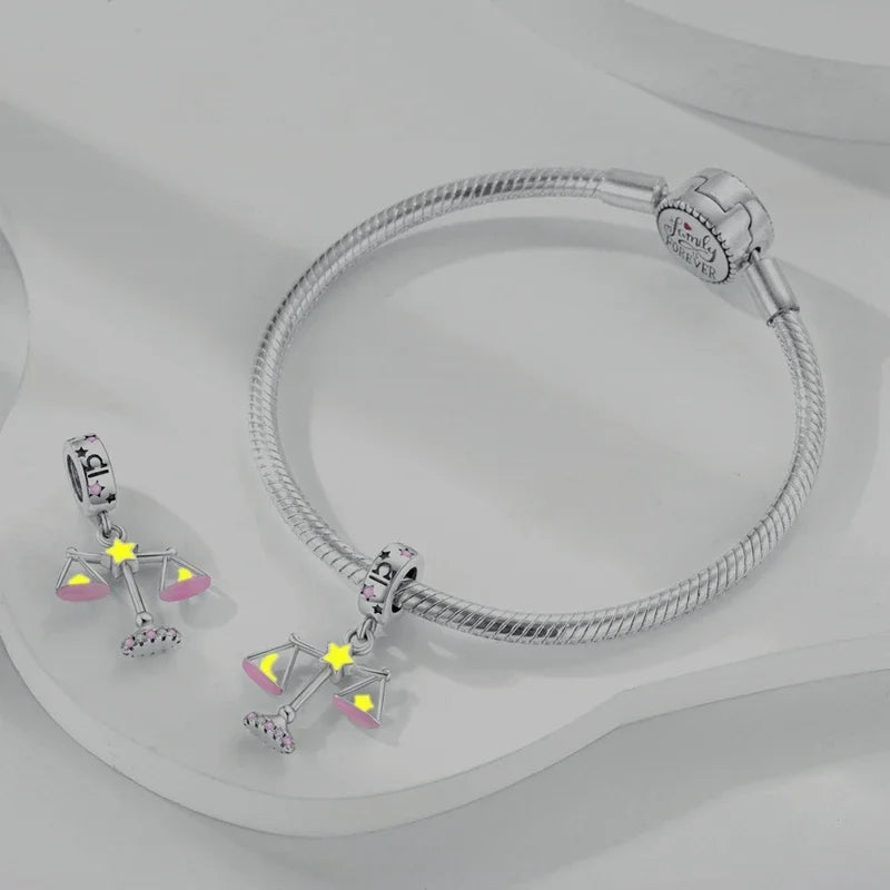 Zodiac Signs Original Charms 925 Sterling Silver Glow in Dark Pendants Beads Fit Bracelet DIY Jewelry Birthday Gift for Women