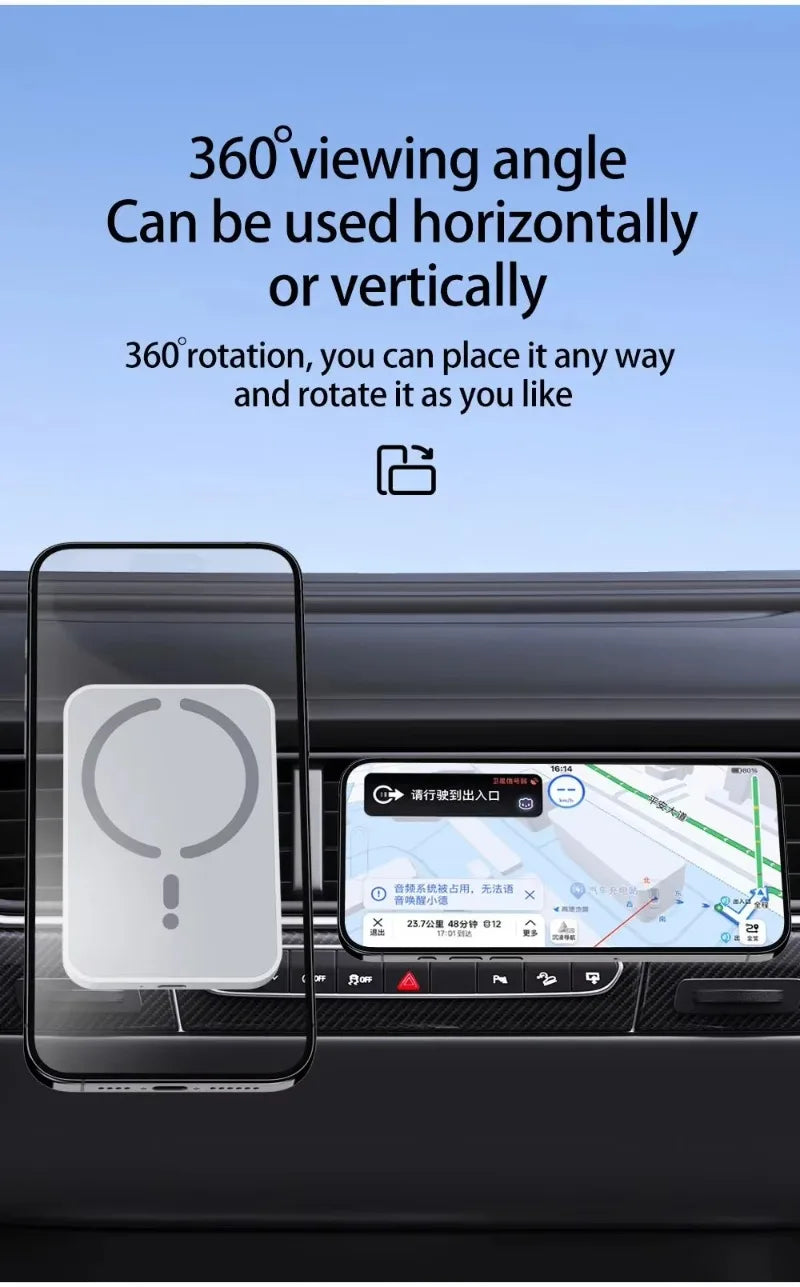 30W Magnetic Car Wireless Charger Sucker For Magsafe iPhone 12 13 14 15 16 Pro Max Air Vent Phone Holder Stand Fast Car Charging