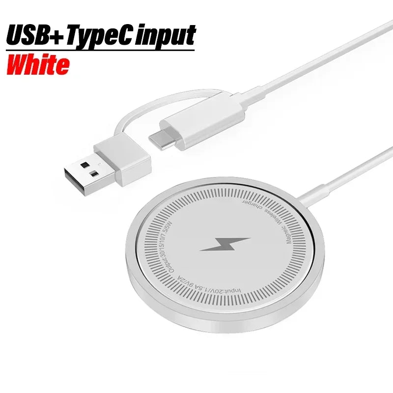 PD 30W Magnetic Wireless Charger Pad For Macsafe iPhone 16 15 14 13 12 Pro Max X XS XR 8 Plus USB C Fast Charging Dock Station