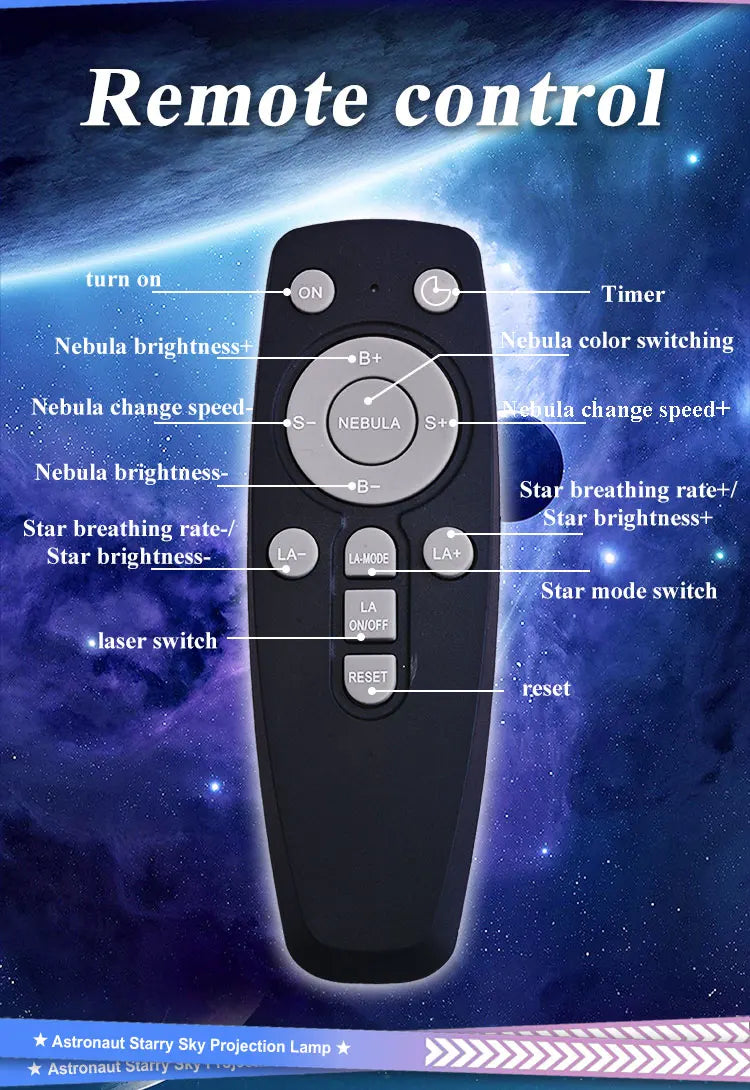 Astronaut Projector Galaxy Starry Night Lights for Bedroom LED Nebula Lamp Decoration Child Adult Holiday Gift