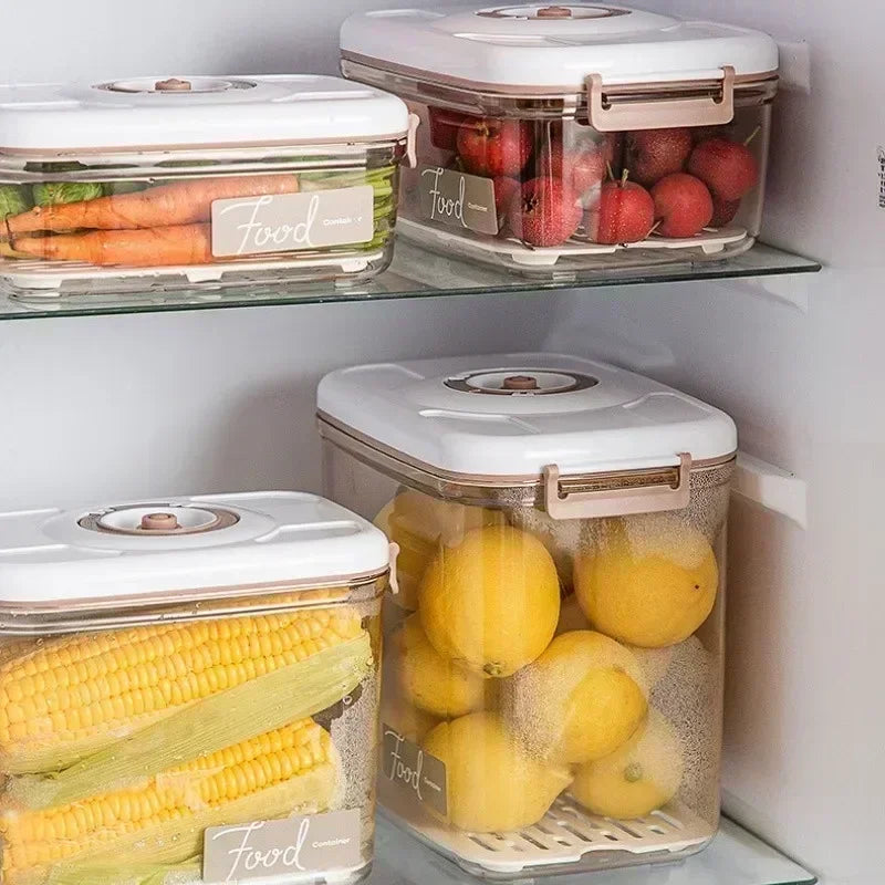 Vacuum Sealed Food Storage Box, Clear Fresh-Keeping Box, Capacity Food Dispenser, Transparent Container with Vacuum Pump