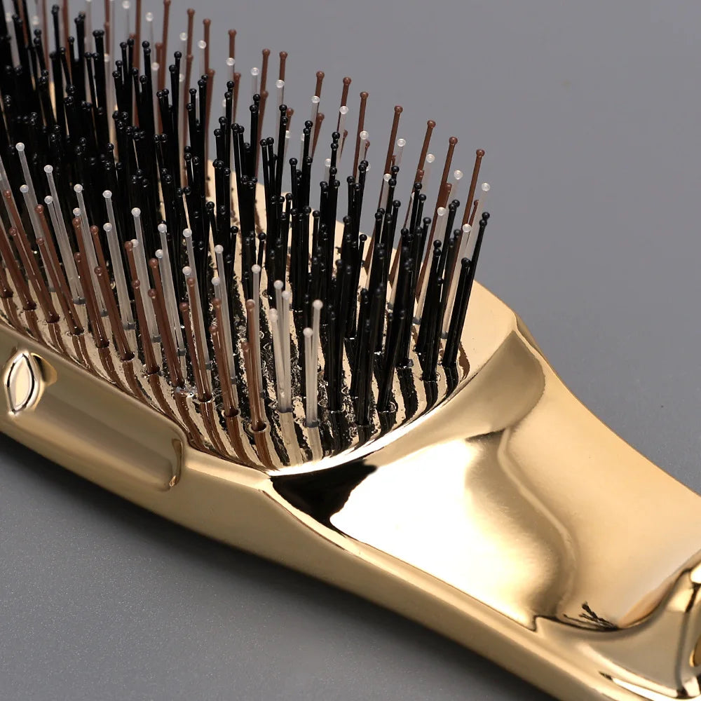Japanese Premium Head Massager Scalp Brush Hair Massager Shampoo Brush Wet Plastic Detangling Brush Hair Cleaning Comb Rose Gold