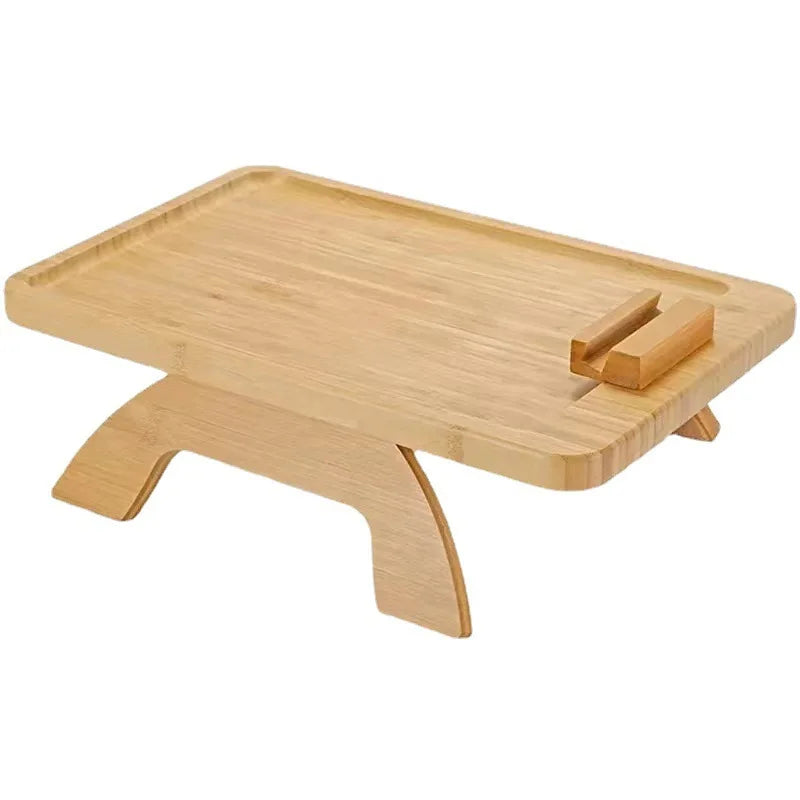 Bamboo Sofa Tray Table, Clip On Side Table Couch Arm With Phone Holder