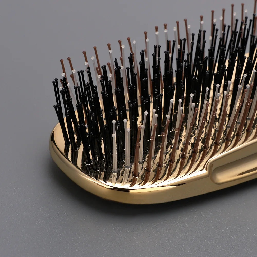 Japanese Premium Head Massager Scalp Brush Hair Massager Shampoo Brush Wet Plastic Detangling Brush Hair Cleaning Comb Rose Gold