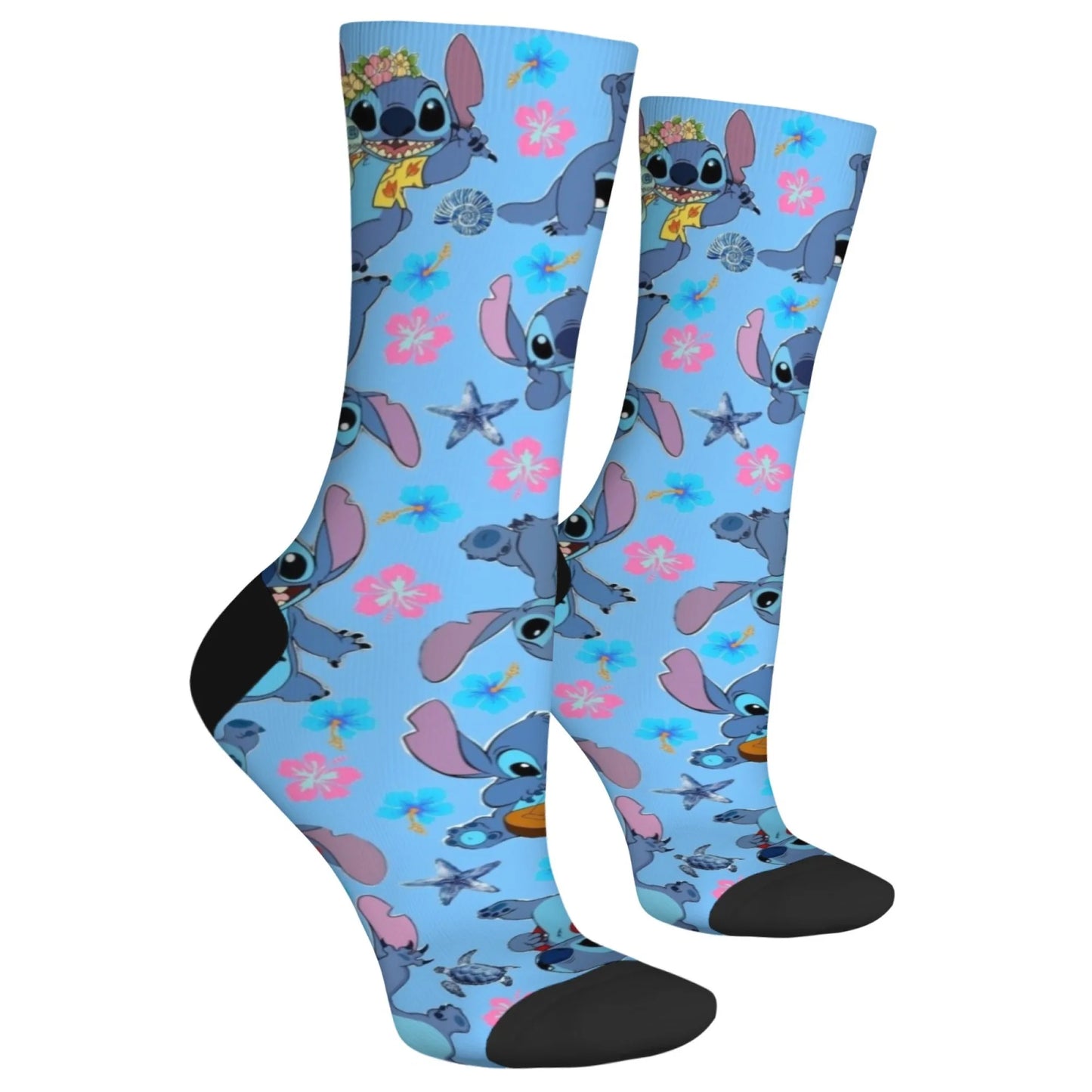 Cartoon Stitch Printed Men's Socks Soft and Comfortable Socks Novelty Harajuku Funny Street Hip-Hop Socks Party Holiday Gifts