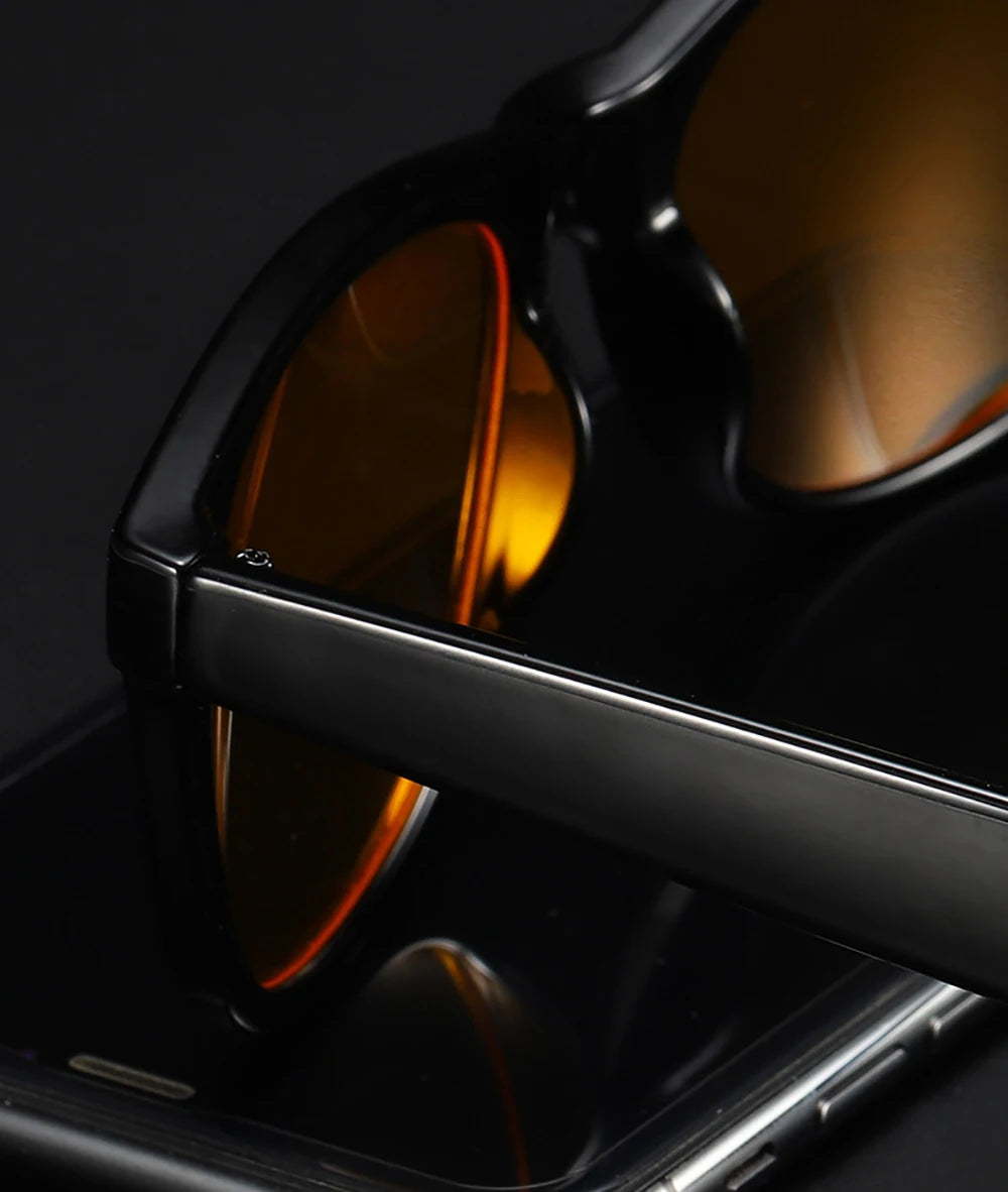 VIVIBEE Night Vision Blue Light Blocking Glasses Men Square Computer Eye Protection Eyeglasses Gaming Women Orange Eyewear