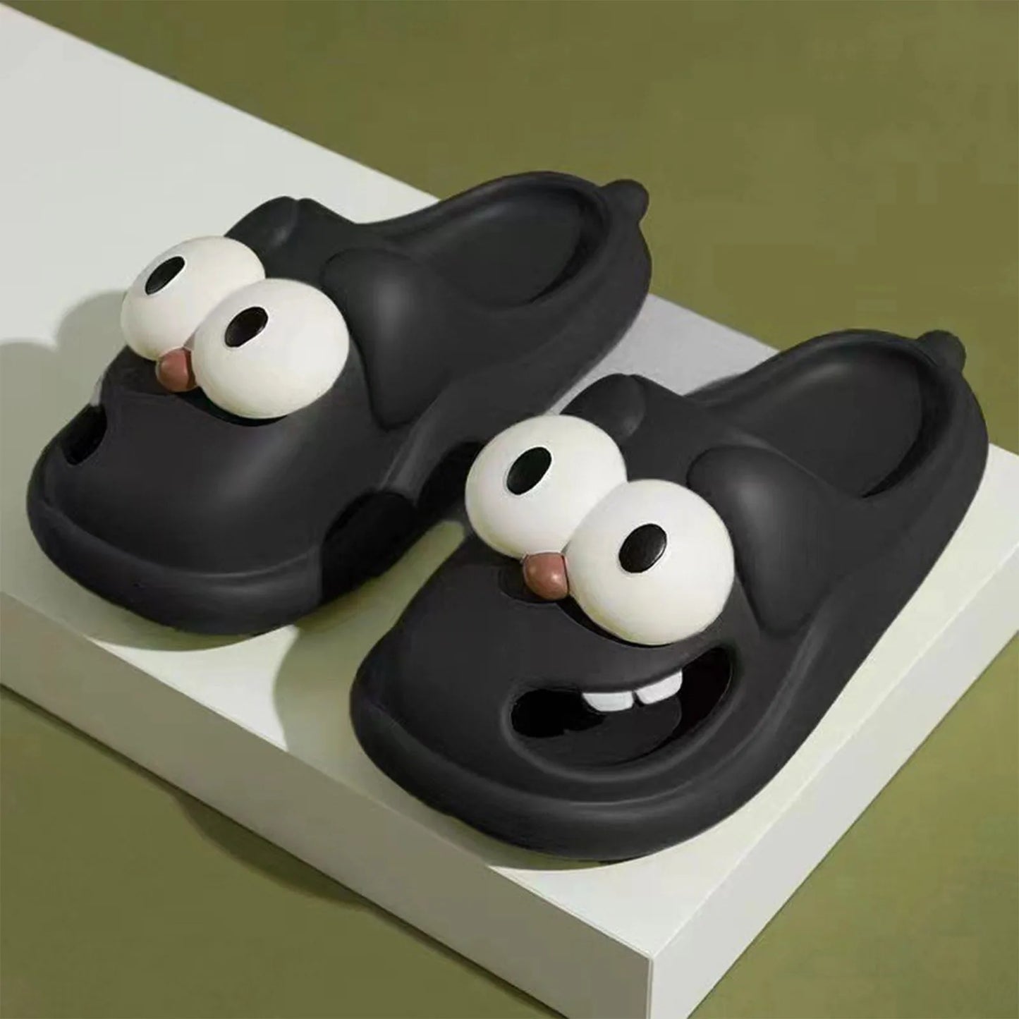 Tongue Kiss Slippers Big Eye Dog Slippers Cute Funny Big Eye Dog Fun Cartoon Package Head Eva Slippers For Women