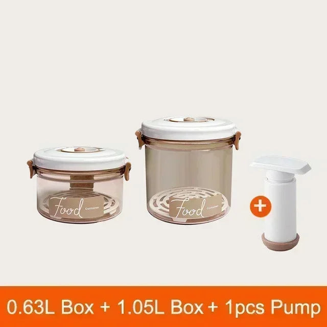 Vacuum Sealed Food Storage Box, Clear Fresh-Keeping Box, Capacity Food Dispenser, Transparent Container with Vacuum Pump