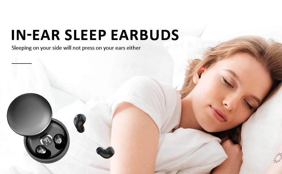 SK26 Bluetooth 5.4 Wireless Earphones Small Earbuds Sleeping Sport Invisible Headphones Bass Sound Quality Headset Sliding Cover