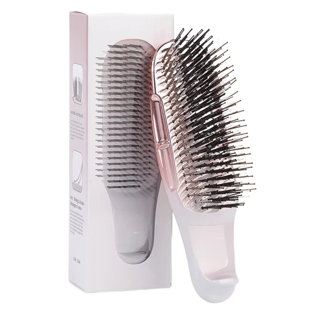 Japanese Premium Head Massager Scalp Brush Hair Massager Shampoo Brush Wet Plastic Detangling Brush Hair Cleaning Comb Rose Gold