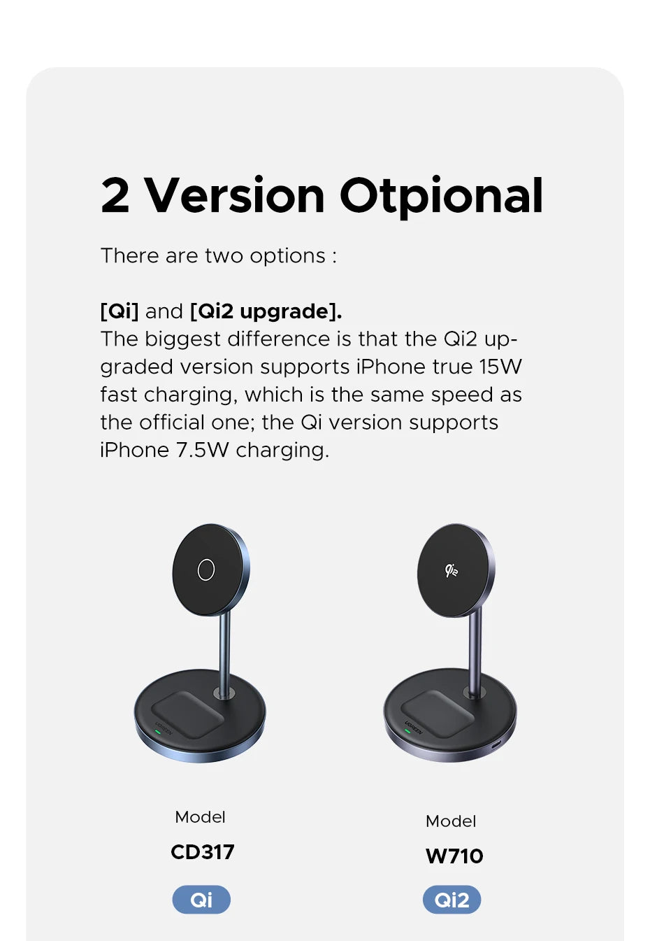 UGREEN Qi2 25W Magnetic Wireless Charger Stand Charging Holder For iPhone 16 15 Pro Max/AirPods Fast Charger for MagSafe