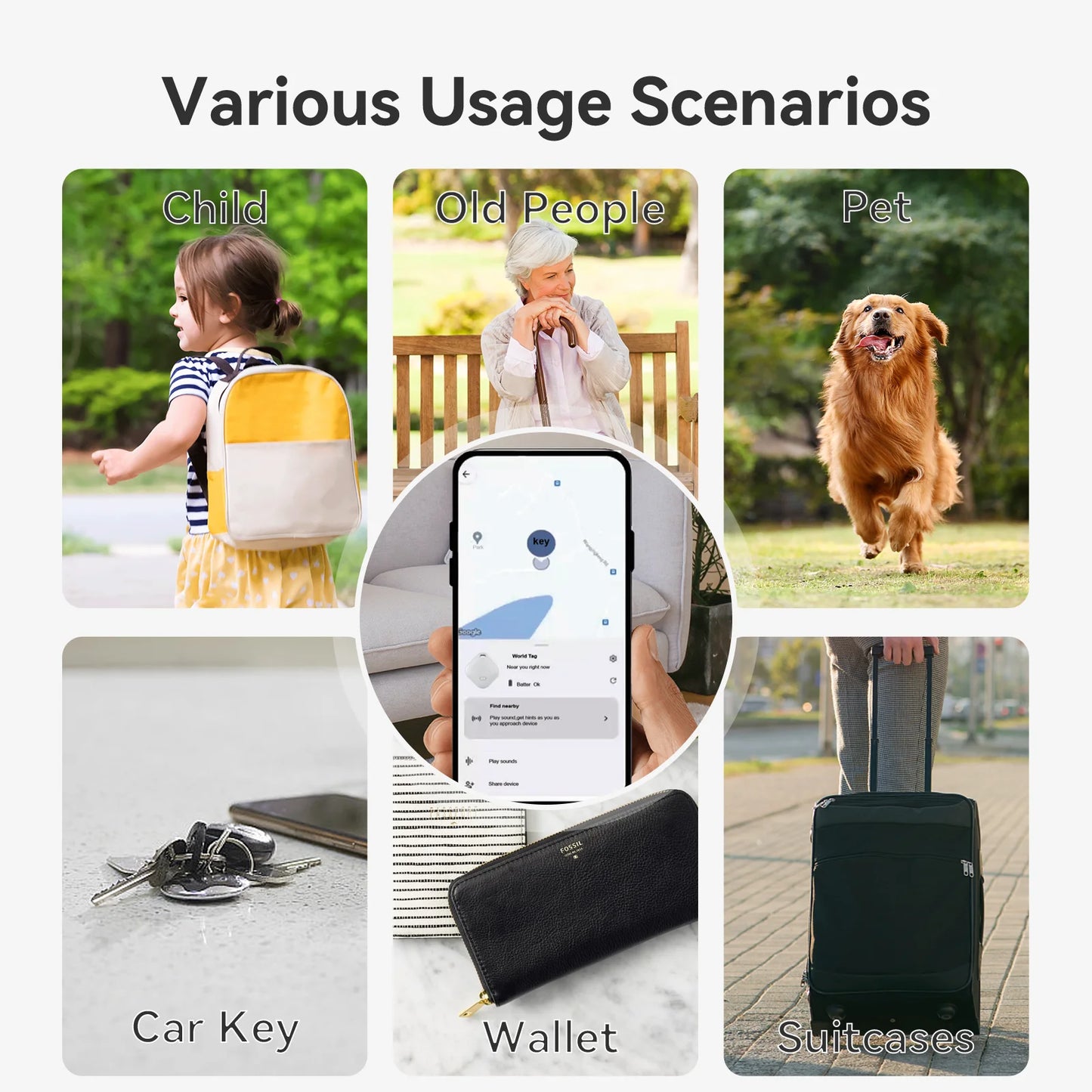 Smart Tracker Tag for Android device Google Find Hub App air tag Key Finder pet/bag tracker Google Certified Bluetooth Finder