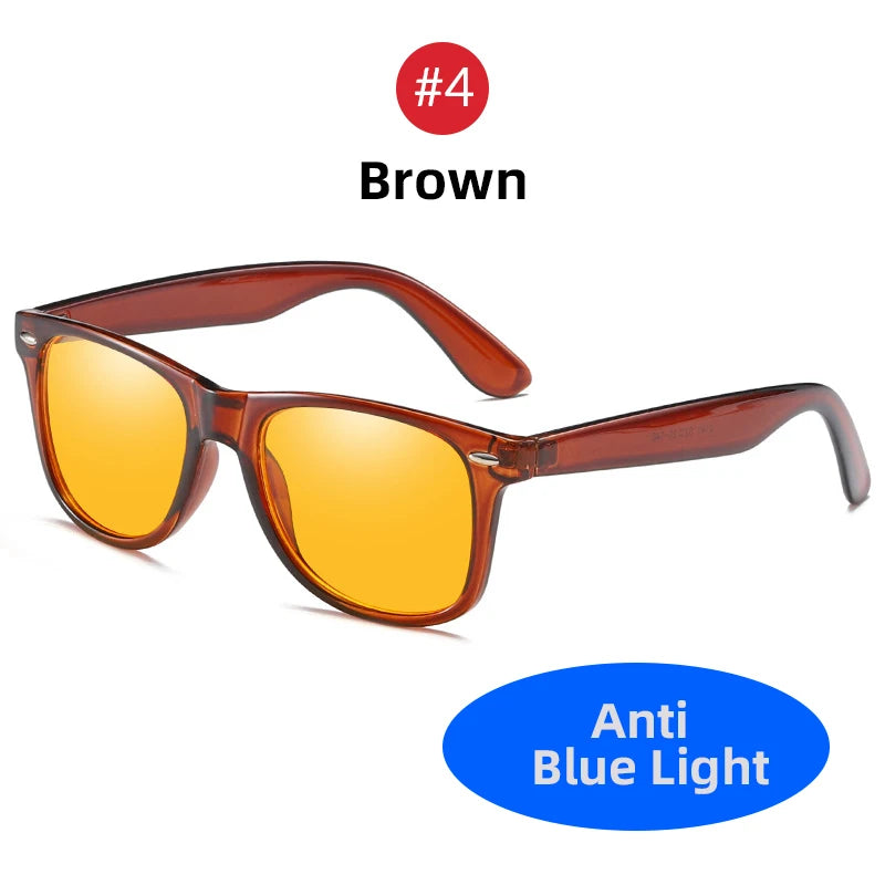 VIVIBEE Night Vision Blue Light Blocking Glasses Men Square Computer Eye Protection Eyeglasses Gaming Women Orange Eyewear