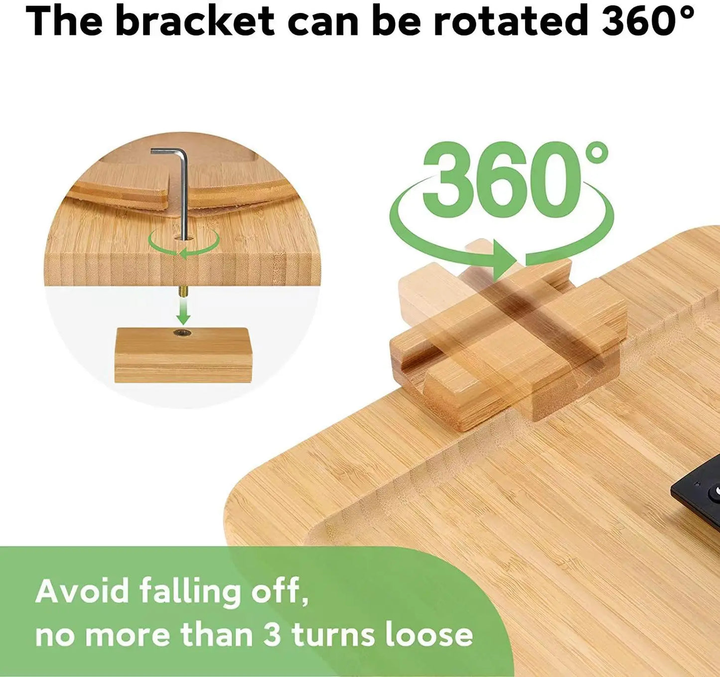 Bamboo Sofa Tray Table, Clip On Side Table Couch Arm With Phone Holder