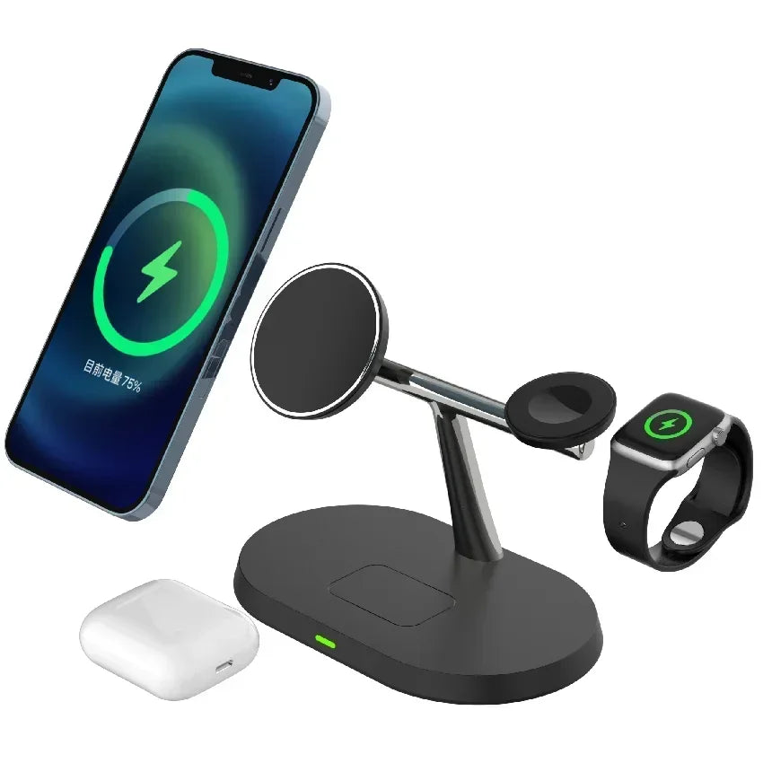 3 in 1 100W Magnetic Wireless Charger Stand For Magsafe iPhone 16 15 14 13 12 Apple Watch 8 7 Airpods Pro Fast Charging Station