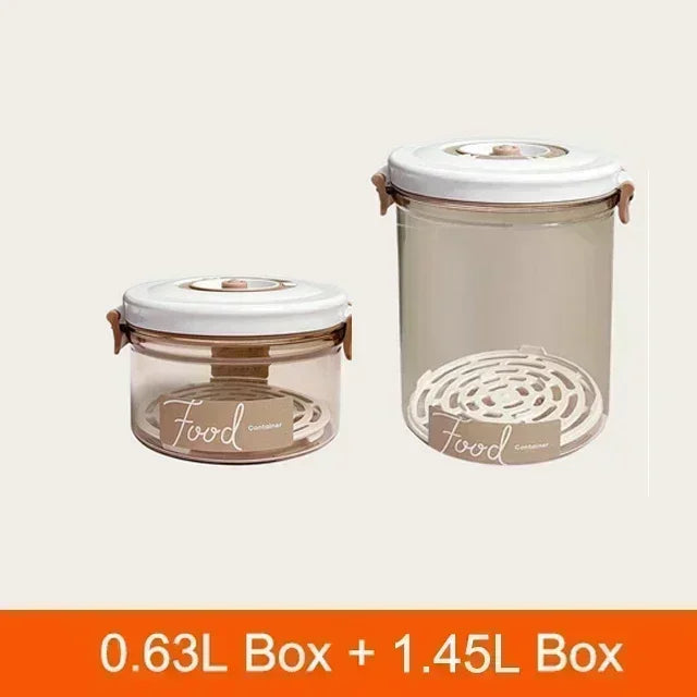 Vacuum Sealed Food Storage Box, Clear Fresh-Keeping Box, Capacity Food Dispenser, Transparent Container with Vacuum Pump