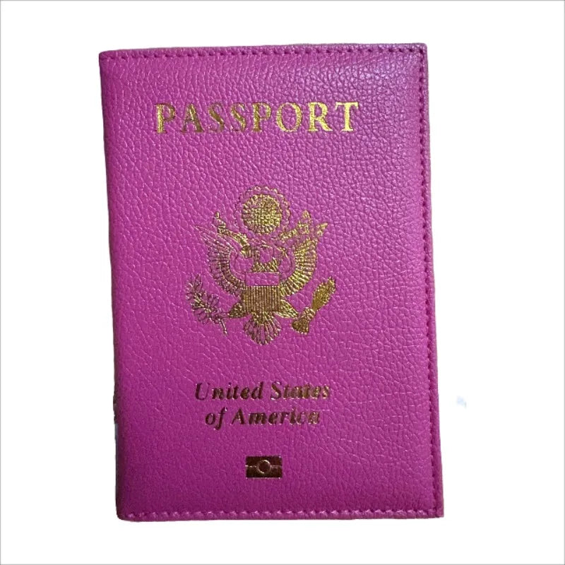 Personalised leather USA Passport Cover Customized Travel Passport holder American Wallet Covers for Passports Girls America