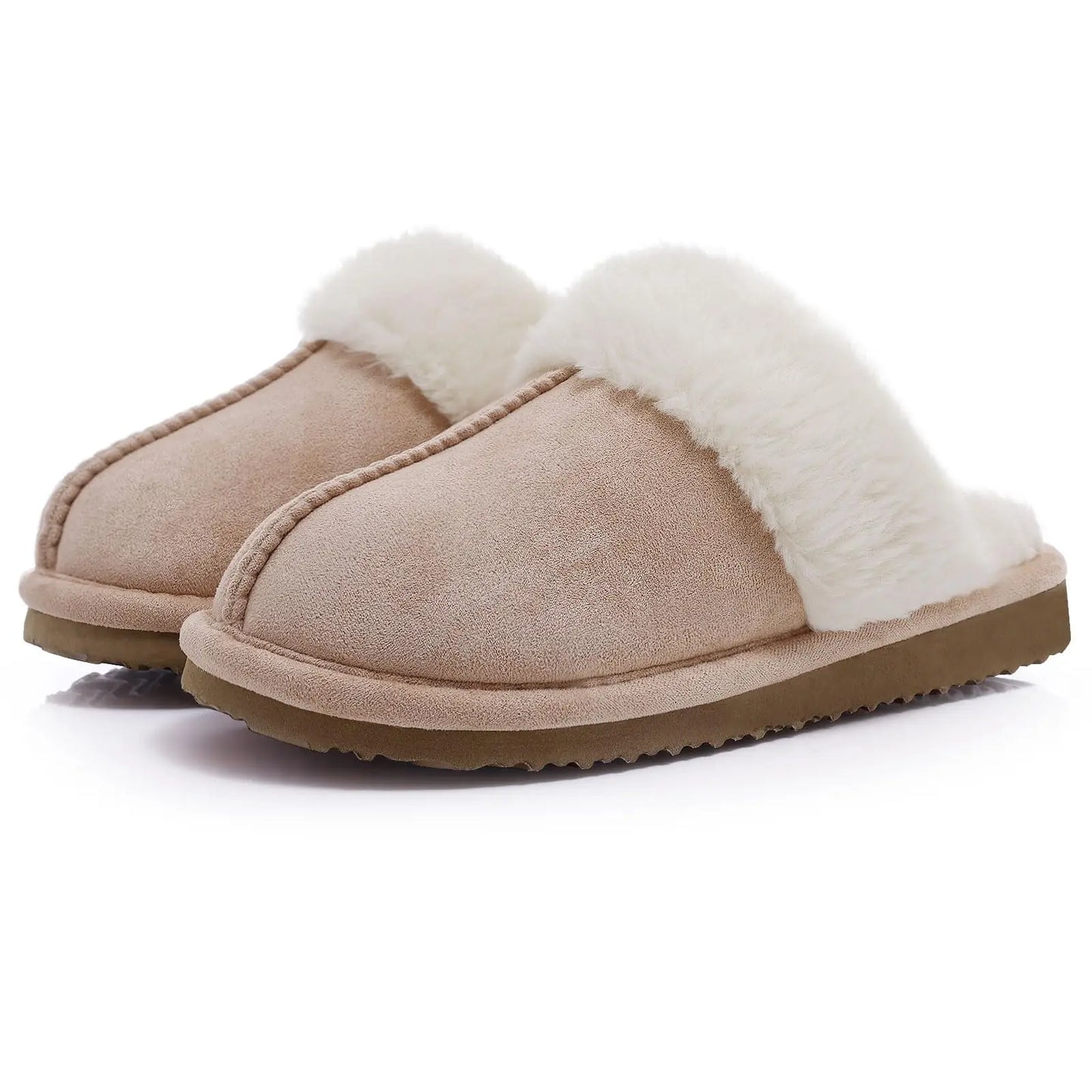 Kidmi Winter Women Fuzzy Slippers Classic Brand Fluffy House Shoes Indoor Warm Suede Cozy Slippers Casual Non-slip Cotton Shoes