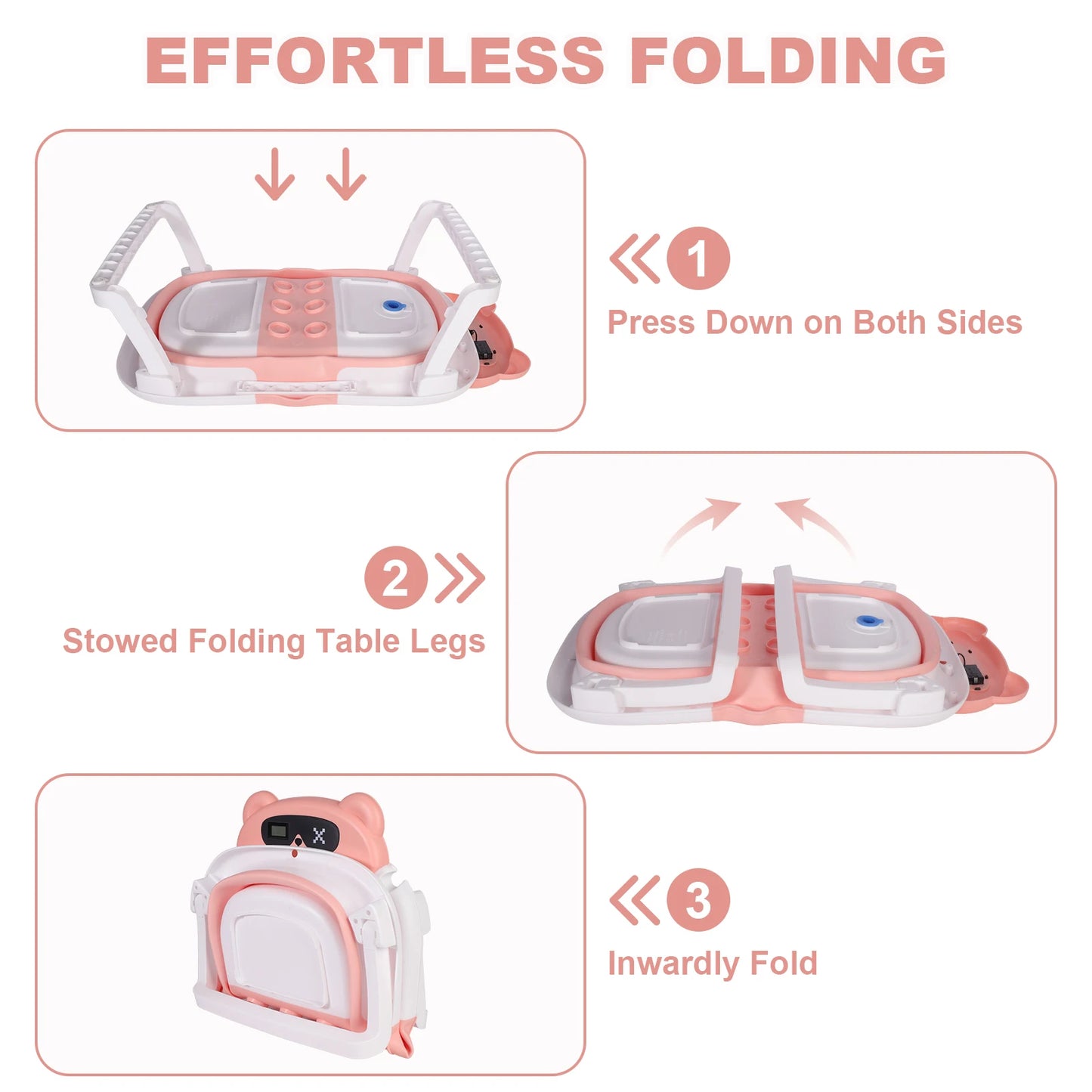 Eco-friendly Baby Bath with Temperature Indicator,Foldable Baby Bathtub for Newborn Baby Bath Tub,Infant Bath Tub with bath mat