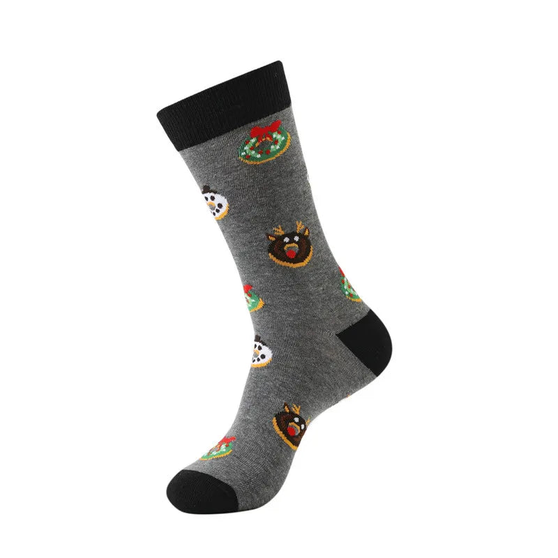 58 Style Food Theme Men Cartoon Socks Cotton Fruit Banana beer coffee bean doughnut sandwich hamburger sushi ice crea Long Socks