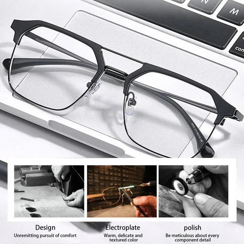 Luxury Brand Square Black Frame Myopia Glasses Anti-blue Light Women Men Near Sight Eyeglasses Unisex Goggles Diopters -0 To -6