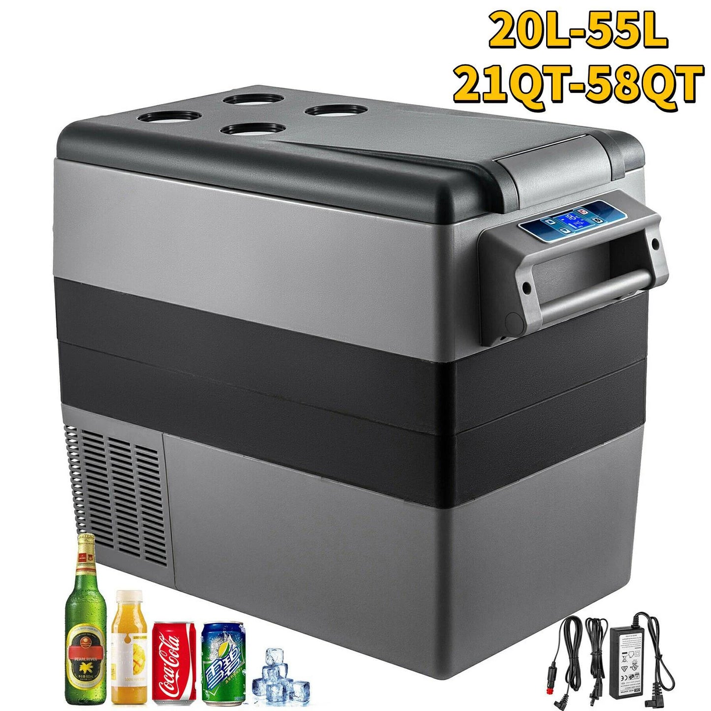 SucceBuy 20L22L35L45L55L Car Refrigerator Mini Fridge Freezer Portable Compressor Cooler 12/24V DC 110-240V Ice Box for Camping