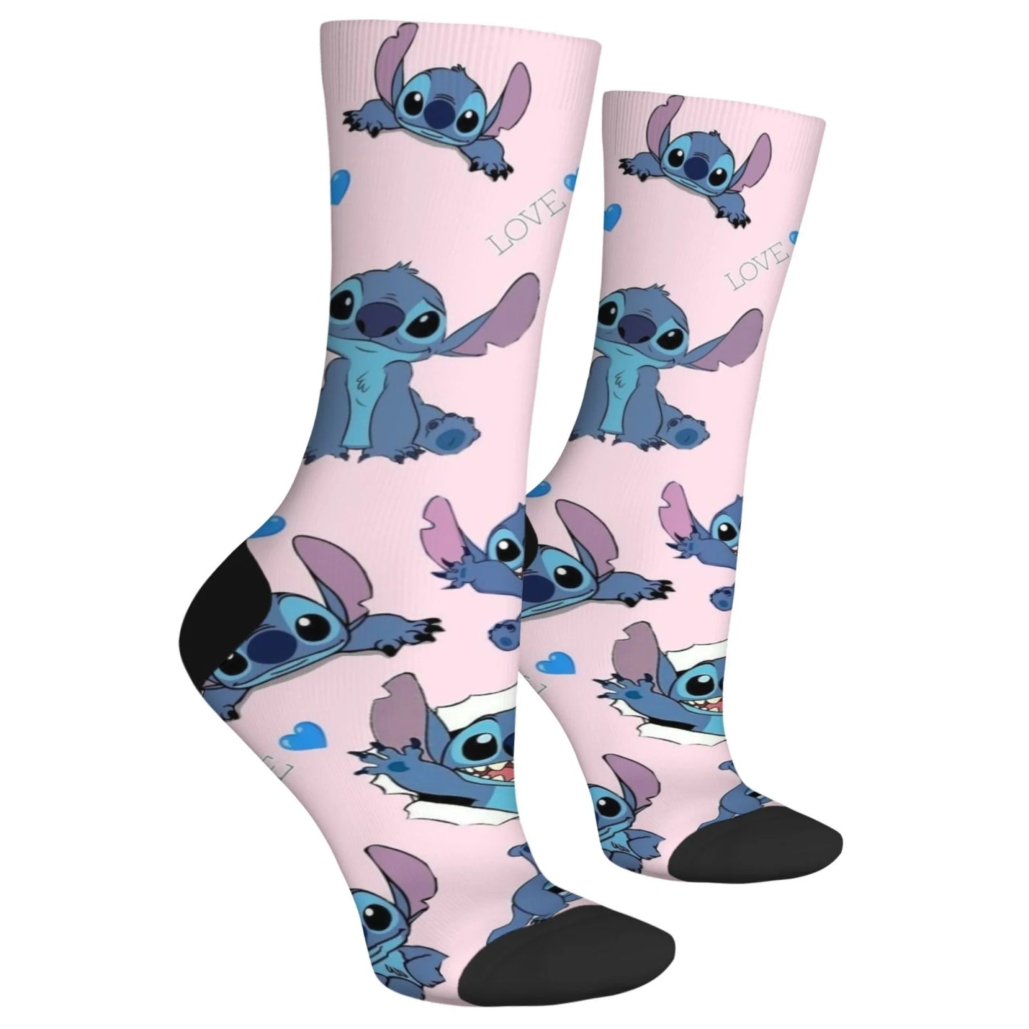 Cartoon Stitch Printed Men's Socks Soft and Comfortable Socks Novelty Harajuku Funny Street Hip-Hop Socks Party Holiday Gifts