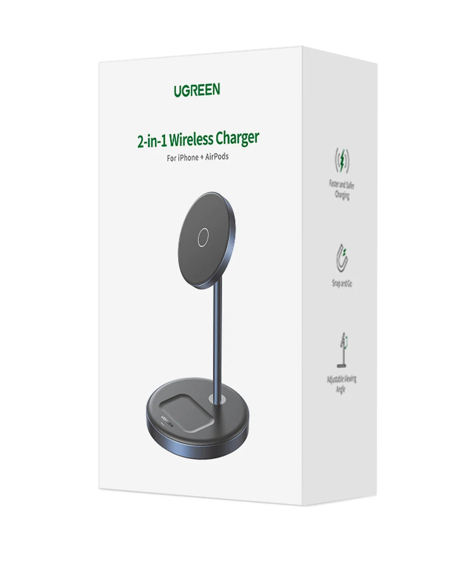 UGREEN Qi2 25W Magnetic Wireless Charger Stand Charging Holder For iPhone 16 15 Pro Max/AirPods Fast Charger for MagSafe