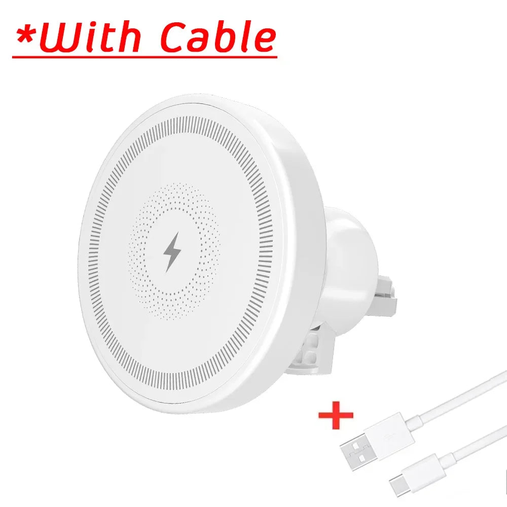 Magnetic Wireless Charger 360 Rotation Air Vent Phone Holder Stand For Magsafe iPhone 16 15 14 13 12 Pro Max Fast Charging Mount
