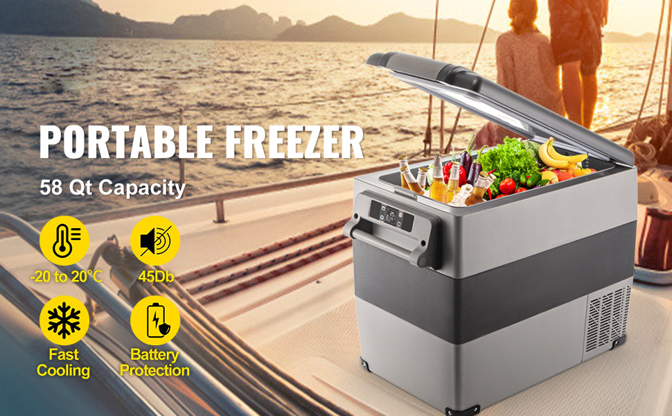 SucceBuy 20L22L35L45L55L Car Refrigerator Mini Fridge Freezer Portable Compressor Cooler 12/24V DC 110-240V Ice Box for Camping