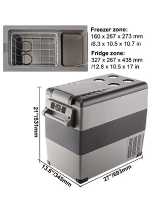 SucceBuy 20L22L35L45L55L Car Refrigerator Mini Fridge Freezer Portable Compressor Cooler 12/24V DC 110-240V Ice Box for Camping