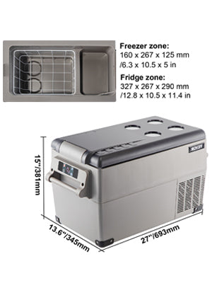 SucceBuy 20L22L35L45L55L Car Refrigerator Mini Fridge Freezer Portable Compressor Cooler 12/24V DC 110-240V Ice Box for Camping